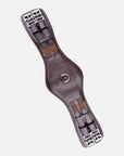 Leder-Kurzgurt Kieffer Ultrasoft® mit Bauchauflage in Braun mit Rollschnallen und Elastomerband