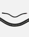 Detailfoto vom Stirnband der Kandare Paris in Schwarz mit grauen Swarovski® Kristallen