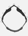 Longiergurt FlexiFit SECU Pro mit Kopfeisen und großen Klettpolstern aus antiallergenem Secu-Material in Schwarz mit Chrombeschlägen