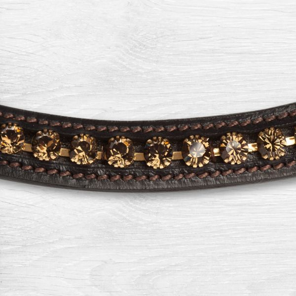 Curved browband with light brown Kieffer Ultrashine® Crystals