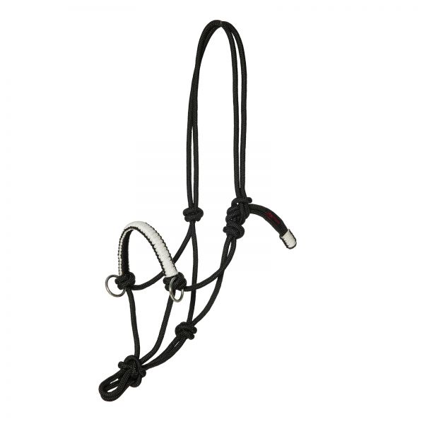 Rope halter Ruby in black and silverwhite