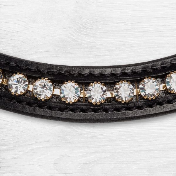 Browband with white crystals