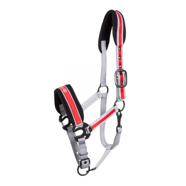 Headcollar Supreme, grey and red