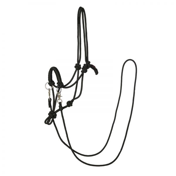Rope halter Ruby in black with reins