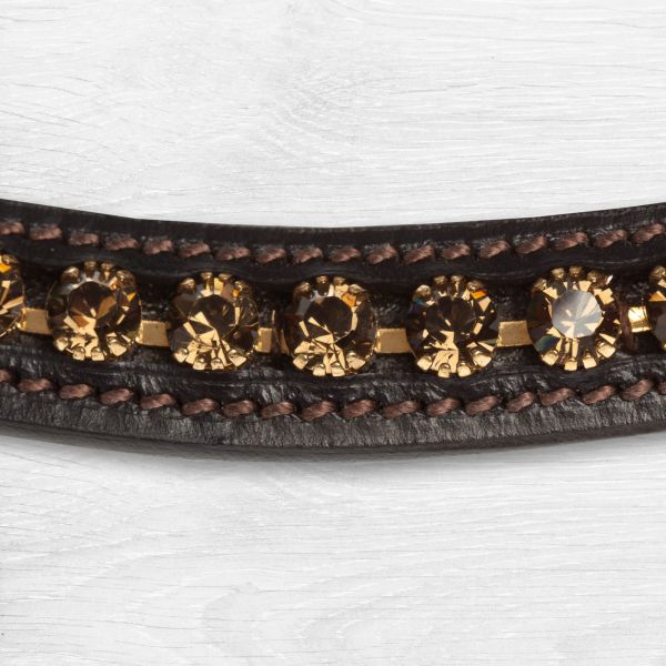 Browband with light brown crystals