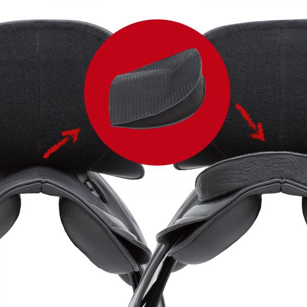 Using the seat wedge allows quick and easy adjustment of the seat
