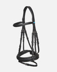 Trense Essentials Lara in Schwarz mit Chrombeschlägen und bombiertem Stirnband