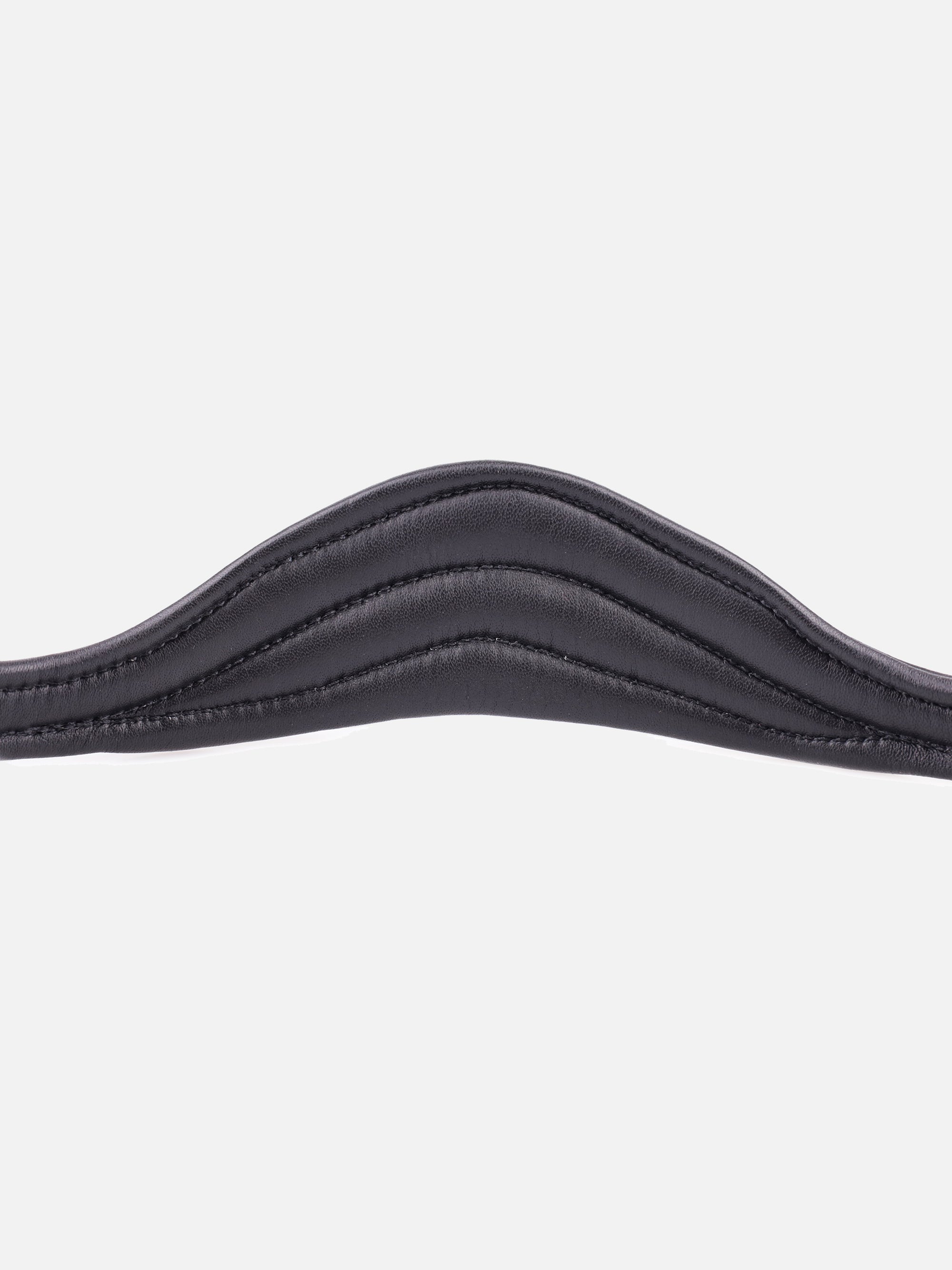 Detailfoto Trense Essentials Xia in Schwarz mit Chrombeschlägen: Unterseite Genickstück