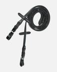 Lederzügel, 16 mm mit Stegen, in Schwarz mit Chrombeschlägen