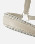 Detailfoto Leder-Stallhalfter Kieffer Ultrasoft® Horsebit in Taupe mit Chrombeschlägen und Glitzerbiese
