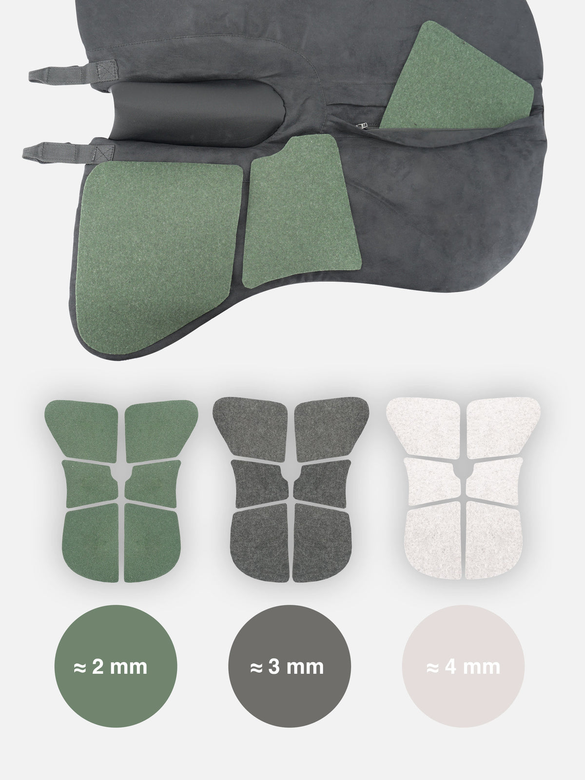 PressureFree Pad, 6-Kammersystem und Filzeinlagen
