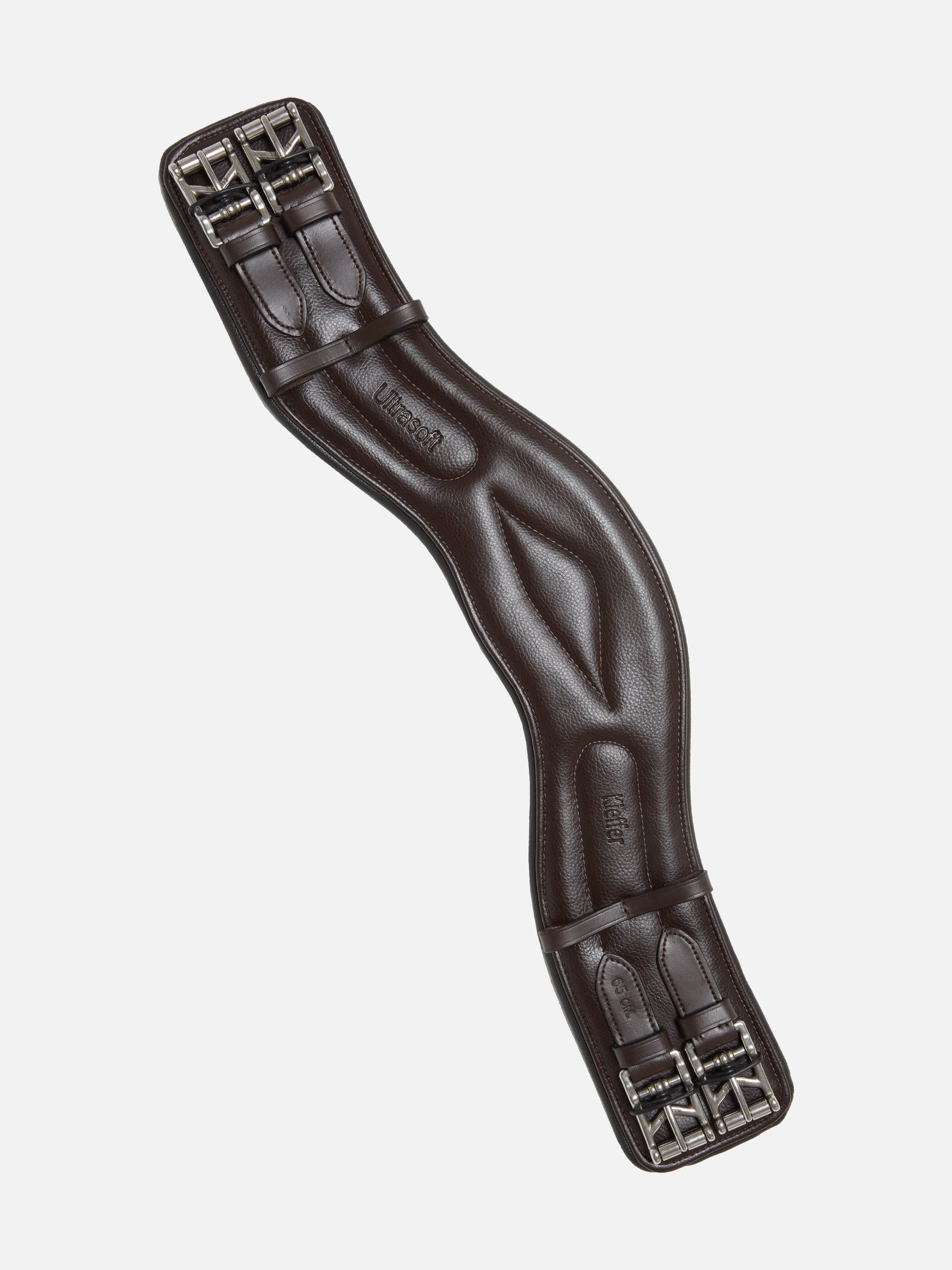 Leder-Kurzgurt Kieffer Ultrasoft®, anatomisch geformt, in Braun mit Rollschnallen und Elastomerband