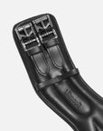 Detailfoto Leder-Kurzgurt Kieffer Ultrasoft®, anatomisch geformt in Schwarz: hochwertige Rollschnallen aus Edelstahl mit Elastomerband