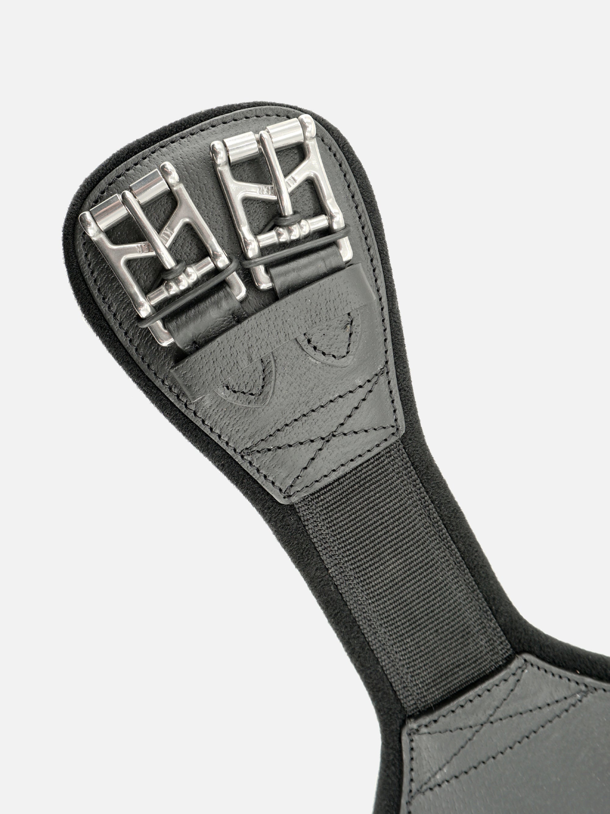 Detailfoto Kurzgurt Kieffer EquiConnect® mit Bauchauflage: hochwertige Rollschnallen aus Edelstahl mit Elastomerband