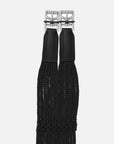 Detailfoto Langgurt Cotton Contour ohne Elastik in Schwarz: hochwertige Rollschnallen aus Edelstahl mit Elastomerband