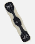 Kurzgurt Air-Tex Lambskin + in Schwarz mit abnehmbarer Echt-Lammfell-Unterlage, Rollschnallen und Elastomerband