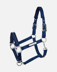 Stallhalfter Satin Shine in Blau mit Chrombeschlägen