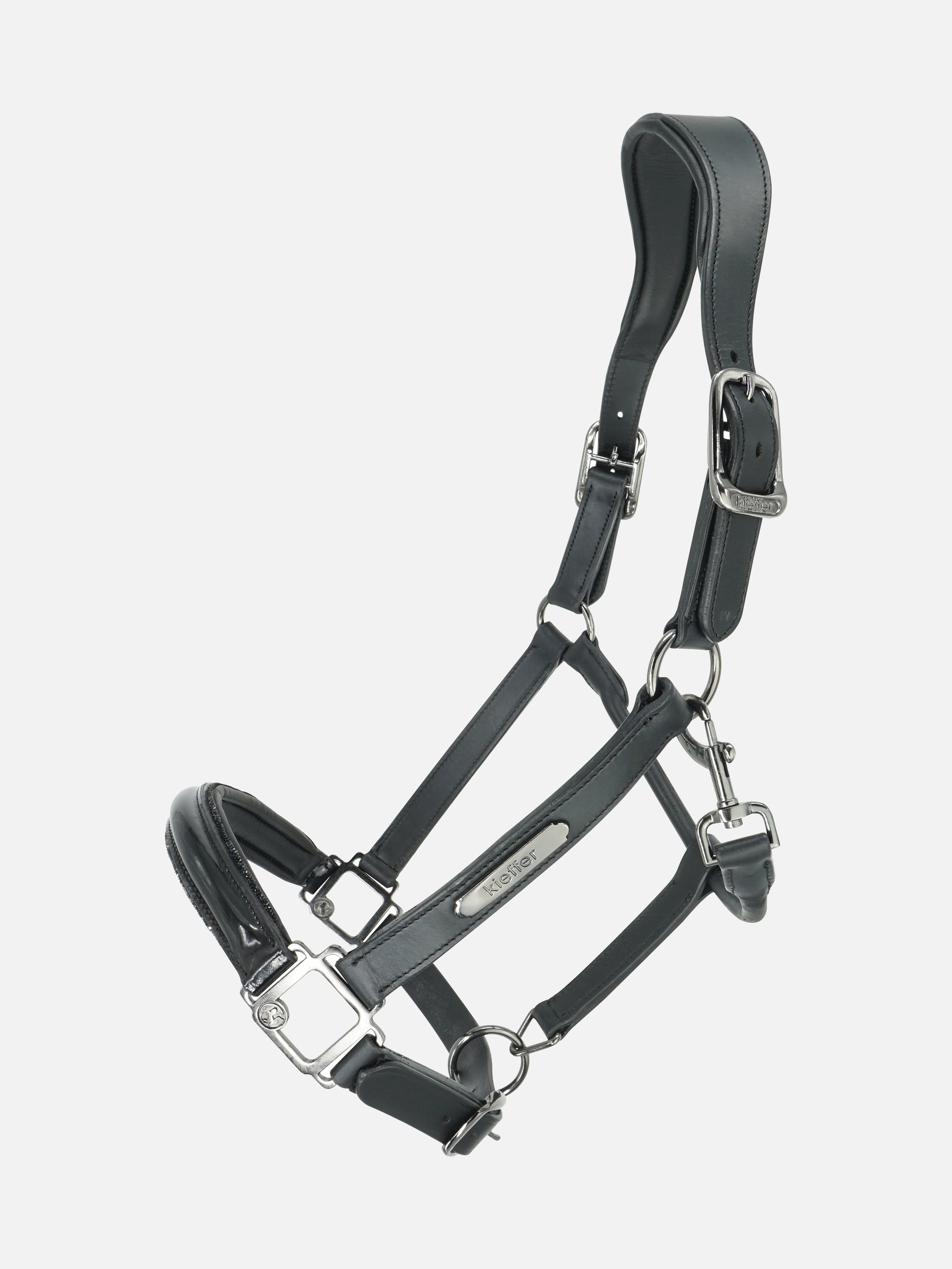 Leder-Stallhalfter Onyxa in Schwarz
