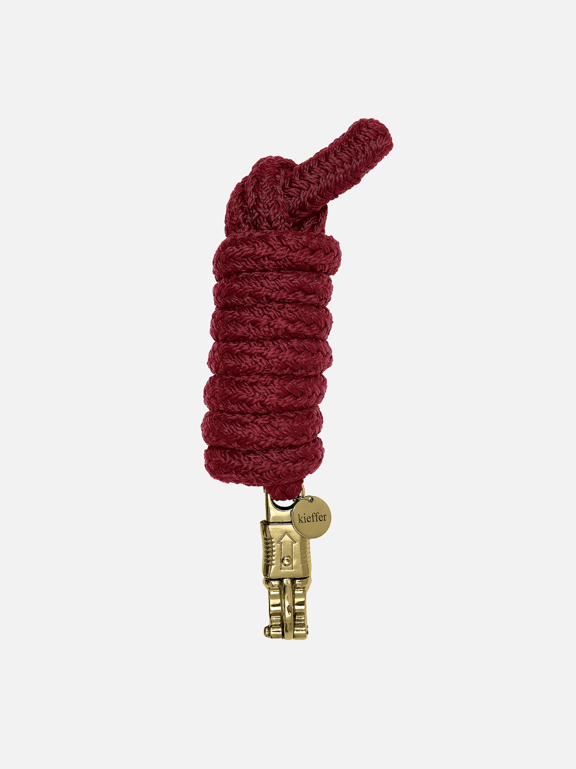 Führstrick Satin Shine in Burgund mit messingfarbenem Panikhaken