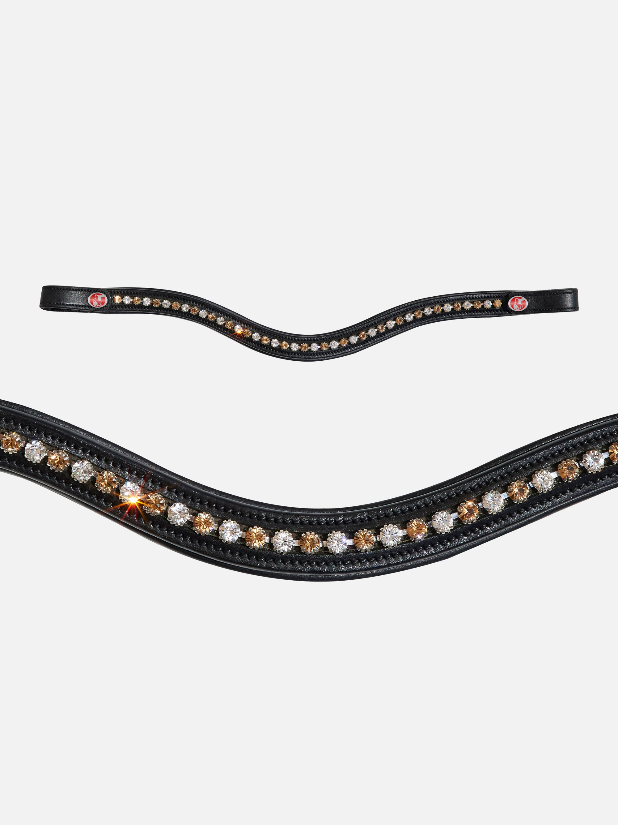 Stirnband Kieffer FlexiLoop® Crystal Gold mit 6 mm großen, weißen und goldfarbenen Kristallen