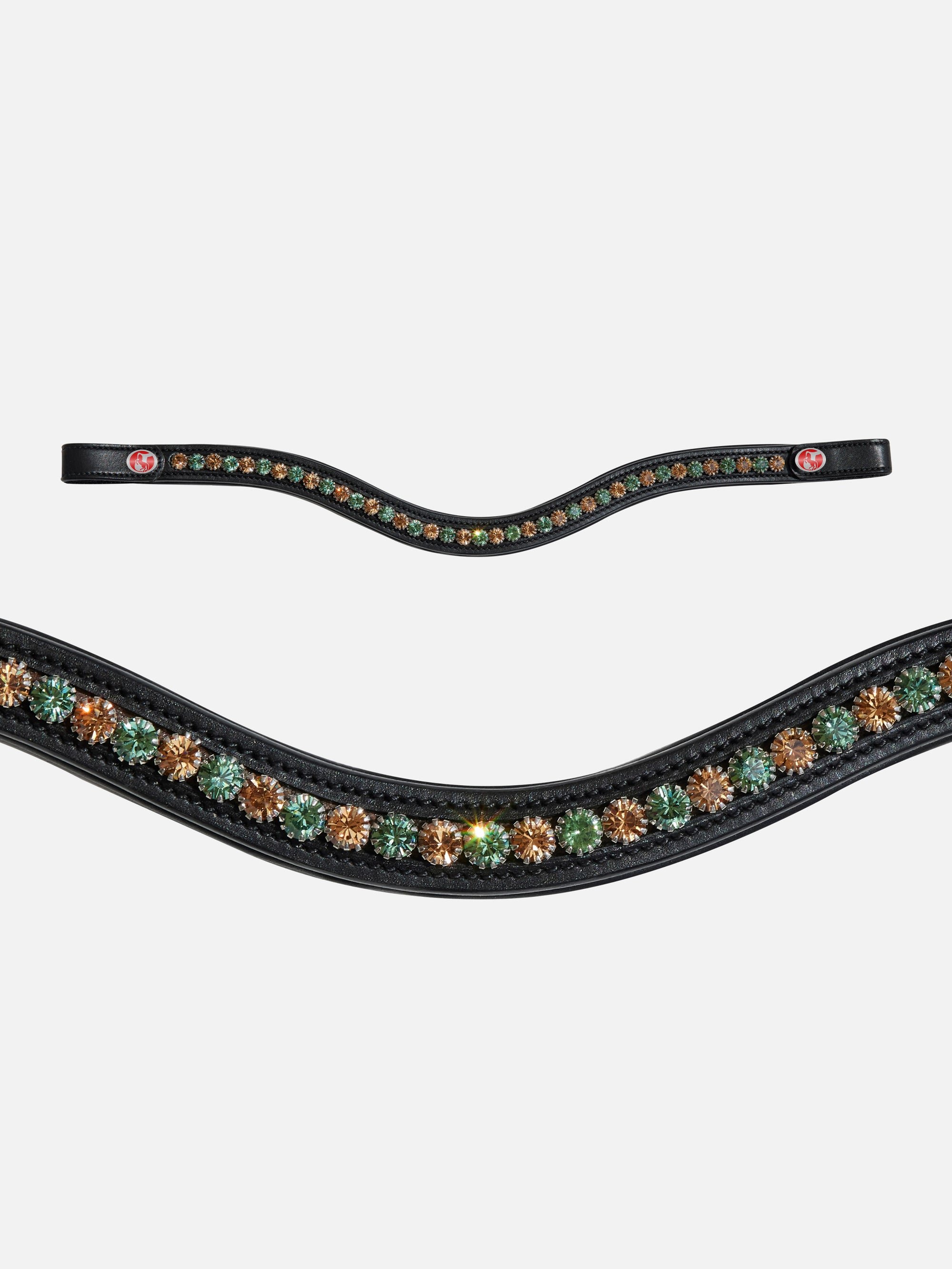 Stirnband Kieffer FlexiLoop® Large Crystal Golden Forest mit 8 mm großen, grünen und goldfarbenen Kristallen